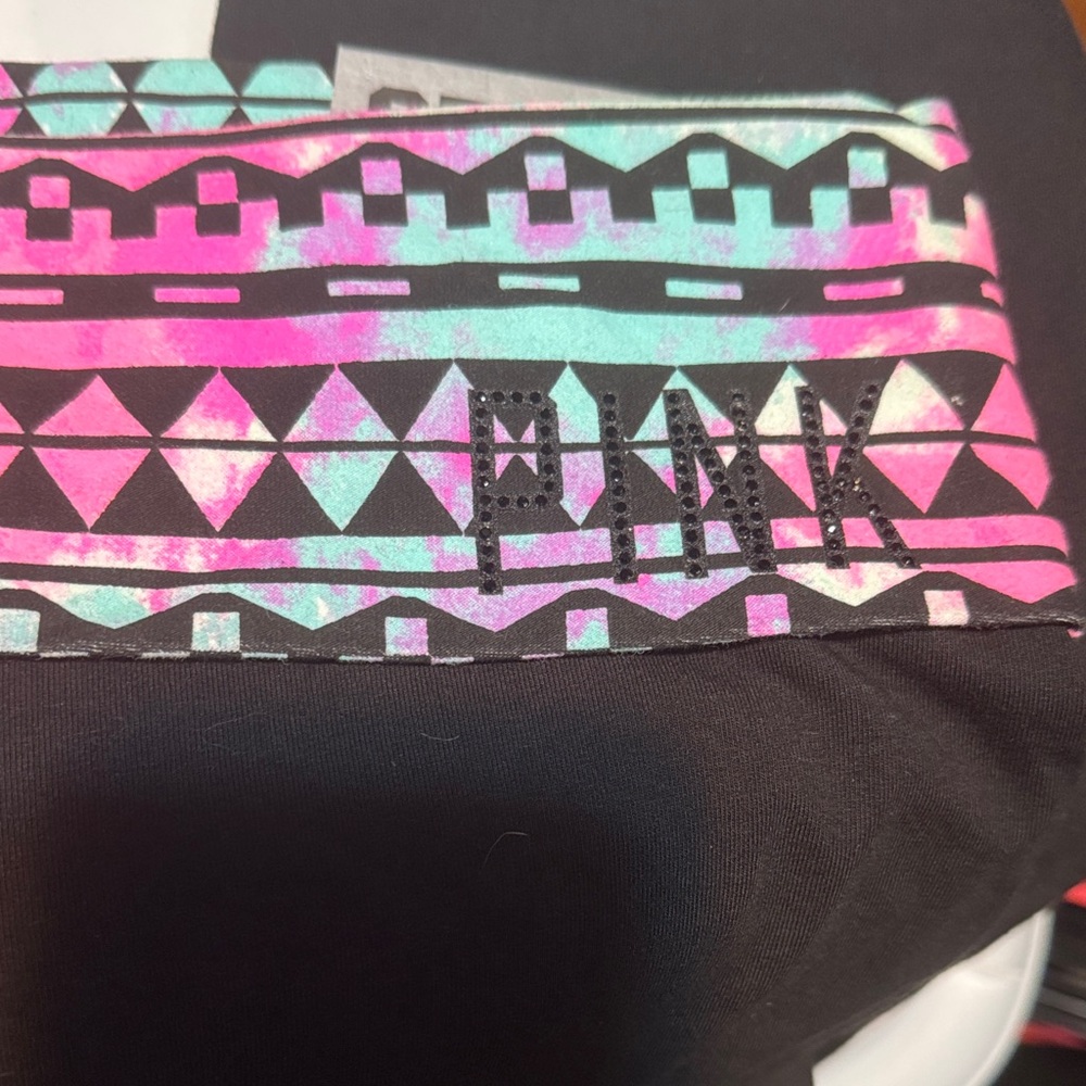 PINK Victoria's Secret Black and Pink Capris